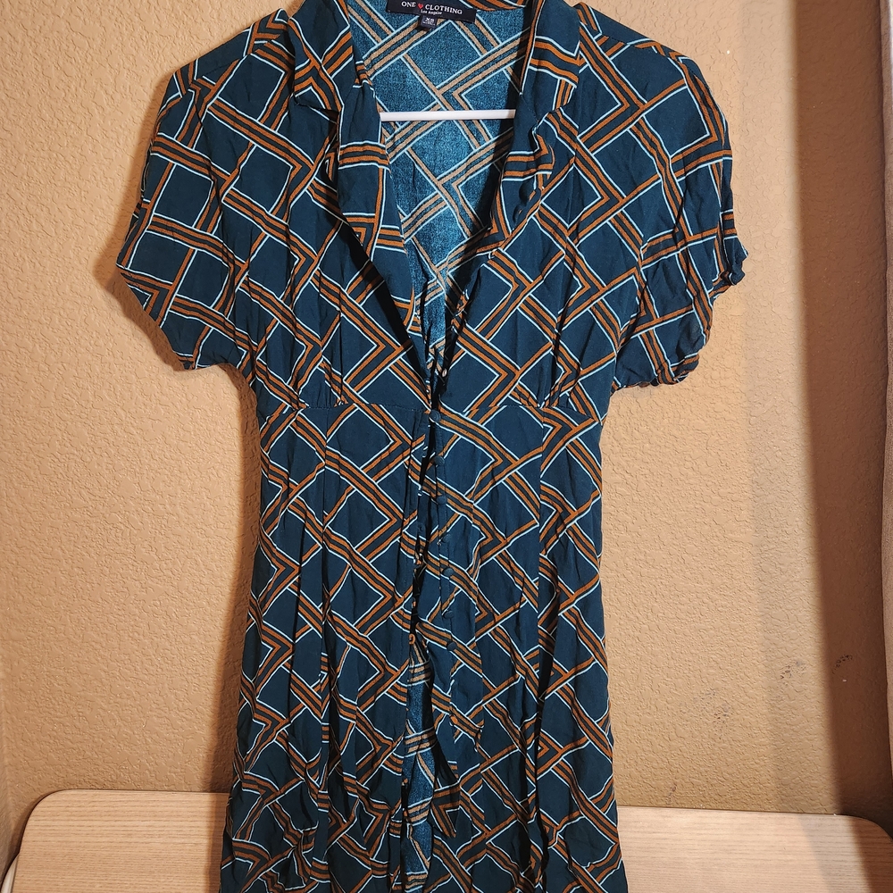 Max Studio Blue Wrap Tie Front Midi Dress